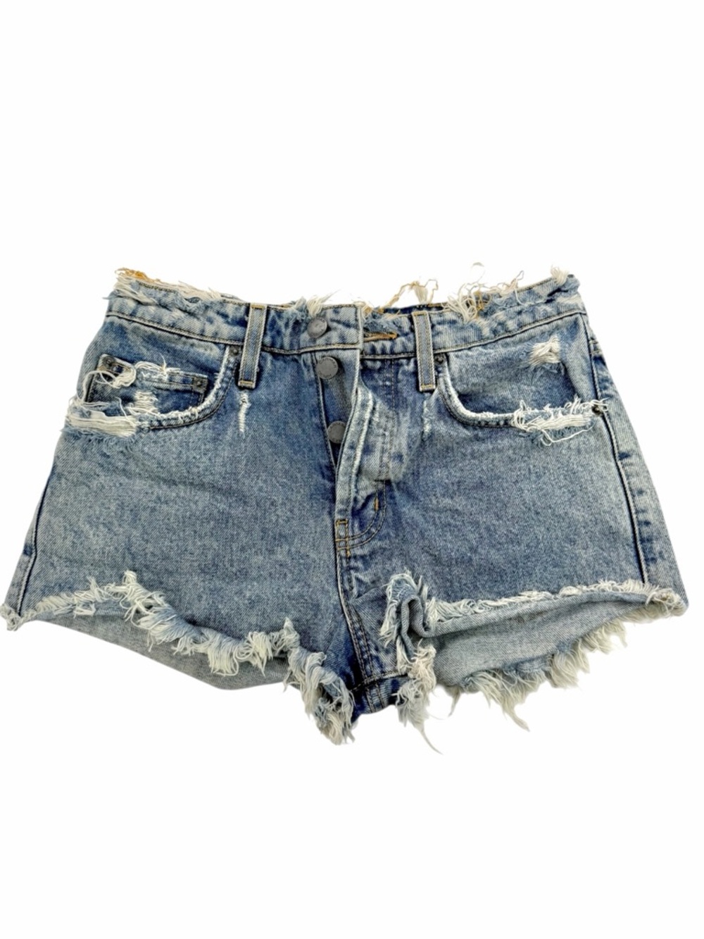 CARMAR Low Rise Distressed Frayed Hem Jean Festival Cheeky Shorts 26